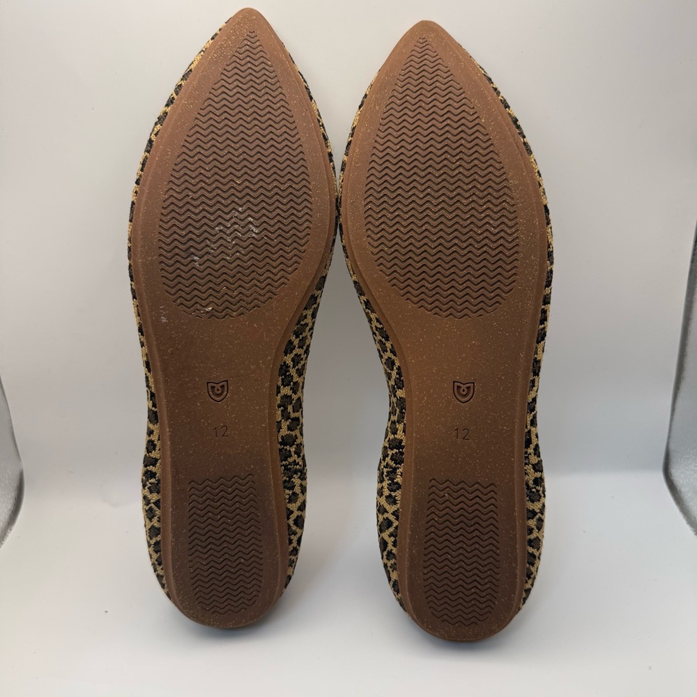 Rothy’s The Point Little Cat Leopard Knit Flats Women’s Size 12 Pointed Toe - Picture 11 of 12